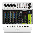 Debra V4/V8 Audio Interface Mixer Bluetooth 5.0 Phantom Power for Computer Studio Stage Band with Delay Replay Effects