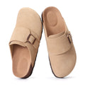 Litfun Classic Clogs Slippers For Women Casual Concise Slides Suede Cork Sandals Summer New Women Mules With Adjustable Buckle