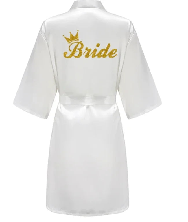 Satin Silk Robes Plus Size Wedding Bathrobe Bride | SAMAG