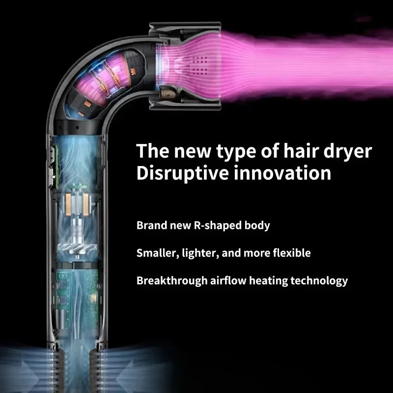 For EU 5-in-1 Leaf Free Hair Dryer, Lon Negative, Professional Hair Care, Quick Drying, 1400 watts, High Speed, Po
