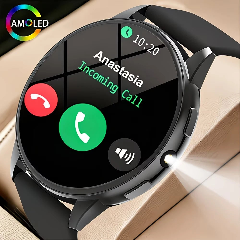 New 2026 Model, Fashionable Round Smartwatch, Full-Touch HD Screen, Wireless Calling, Multiple Sports Modes, Music Control