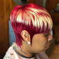 Short Human Hair Pixie Cut Wig For Black Women Short Wigs With Bangs Burgundy Human Hair Wig Full Machine Made Pixie Haircut Wig