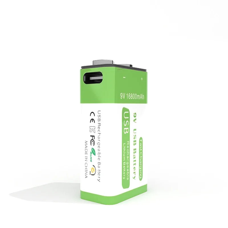Micro USB 9V Rechargeable Li-ion Battery 16800mAh High Capacity for Multimeter, Microphone, Toy, Remote Control, KTV System