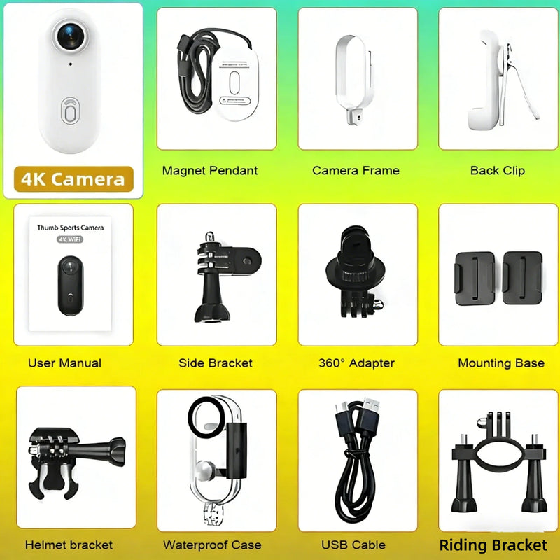 4K /1080P Motorcycle Mini Recorder Finger WIFI Action Camera Lightweight Motorcycle Road Sport Cam Bicycle Vlog Pet Body Camera