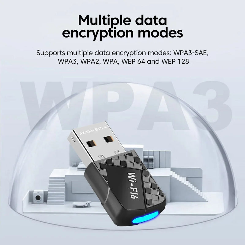 DRIVER FREE AX900 USB WiFi 6 Bluetooth 5.4 Adapter 2 in 1 Dongle Dual Band 2.4G&5GHz Network Wireless Wlan - Visuel 6 | SAMAG
