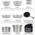 CLS&NOBANA Newset Outdoor Camping Stainless Steel 14PCS 22PCS Triple Stencorpel Set Camping Dinware Bowl Pot Set Household Pot