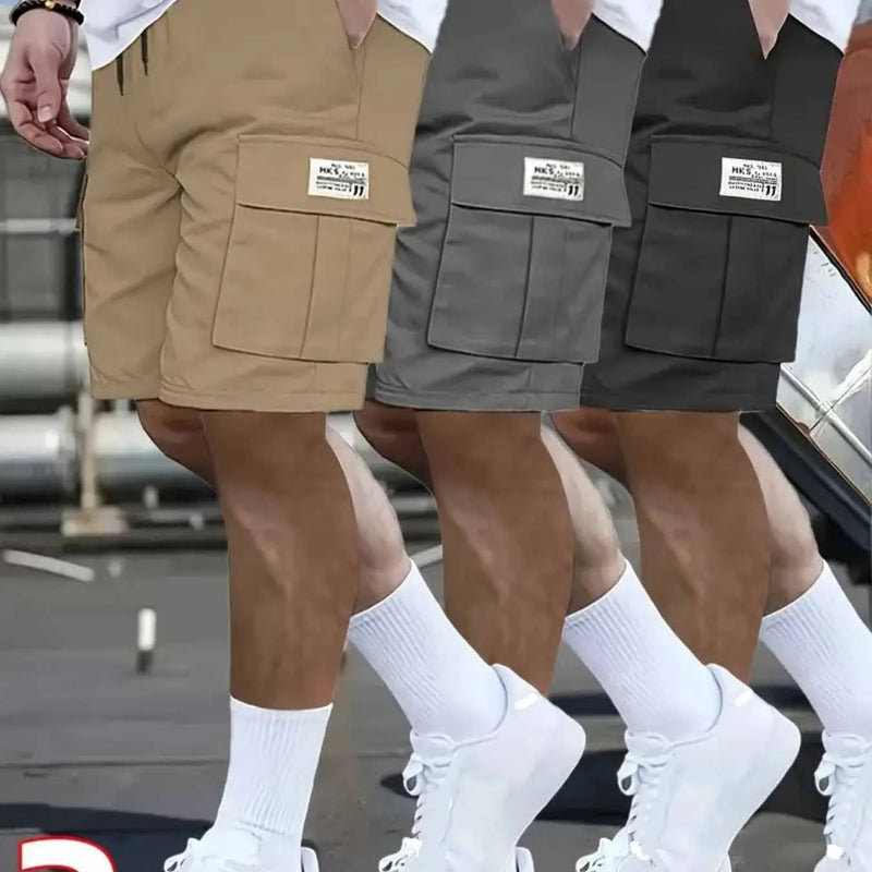 3pcs Set - Men's Shorts, Casual Loose Perfect Choice, Large Pocket Workwear Summer Five Quarter Pants Ins - View 2 | SAMAG