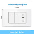 White Tempered Glass Italy USB Type C Smart Fast Charging Wall Socket Plugs Schuko Light Switch Panel Chile TV Sat Computer CAT6