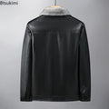 Autumn Winter New Men's Thickened Leather Jackets Fashion Solid Plush PU Leather Coats High Quality Men Warm Windbreaker Jackets