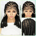 16inch Cornrow Braided Wig Knotless Lace Frontal Braids Wig Synthetic Full Lace Braided Wigs with Baby Hair for Black Women