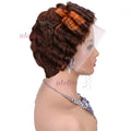 613 Blonde Pixie Cut Short Bob Loose Wave Human Hair Wigs Chocolate Brown Short Bob 13x4 Transparent Lace Front Wigs Preplucked