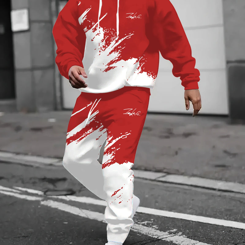 The new men's set for Spring and Autumn features street fashion casual comfort and soft 3D gradient pattern - View 6 | SAMAG