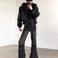 Mauroicardi Spring Autumn Cool Short Oversized Black Warm Pu Leather Jacket Men with Faux Fur Trim Hood Luxury Designer Clothes