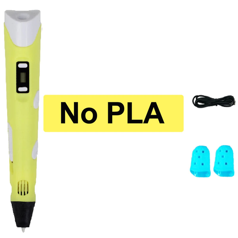 Kids 3D Printing Pen Adjustable Speed LED Display DIY Drawing Pens 3D PLA Filament Christmas Birthday gift for Boys and Girls