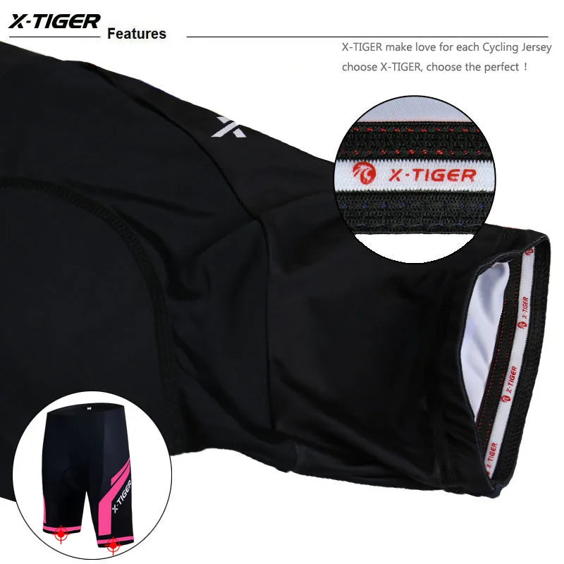 X-TIGER Women Cycling Shorts 3D Gel Pad Bicycle Shorts Mountain Shockproof Bike Shorts Breathable Road Racing Riding Shorts 2024