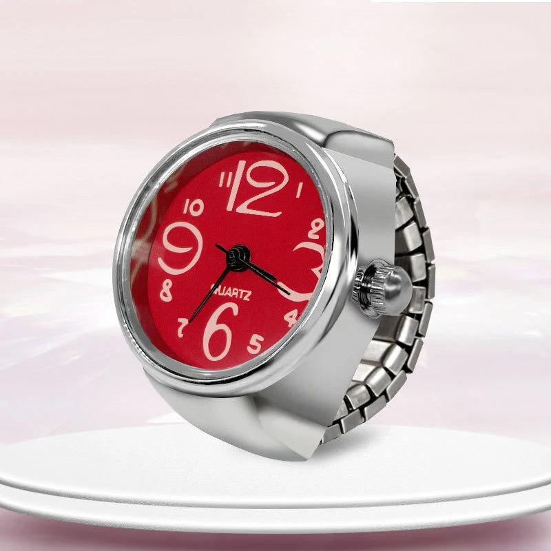 Kiss Jewelry Women Men Vintage Classic Finger Watch Rings Punk Stretchy Strap Quartz Watches Clock Ring Hip-hop anillos 2023