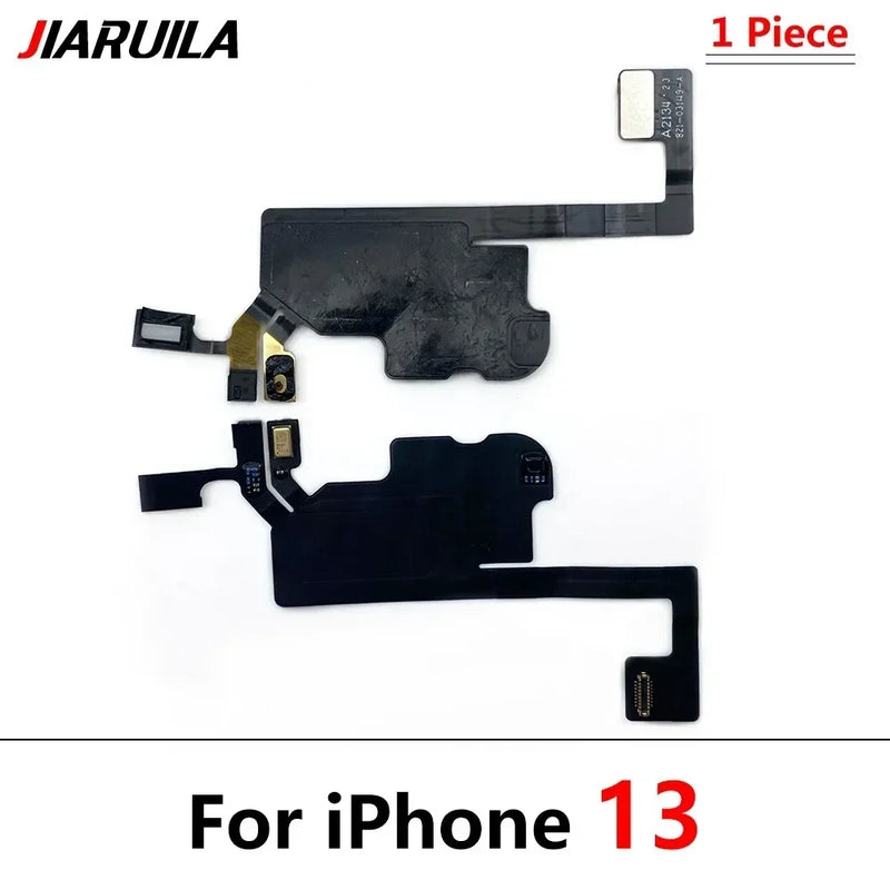 Earpiece Light Sensor Proximity Flex Cable For iPhone 13 14 15 Pro Max Plus Mini with Mic Ear Speaker Ribbon Repair Parts