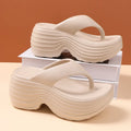 Women's Clip Toe Platform Flip Flops Summer Lightweight Soft Sole EVA Slippers for Women Thick Sole Non Slip Beach Shoes Slides