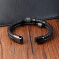Charm Braid Rope Bracelet For Men Stainless Steel Magnetic Buckle Genuine Leather & Bangles Male Female - Visuel 6 | SAMAG