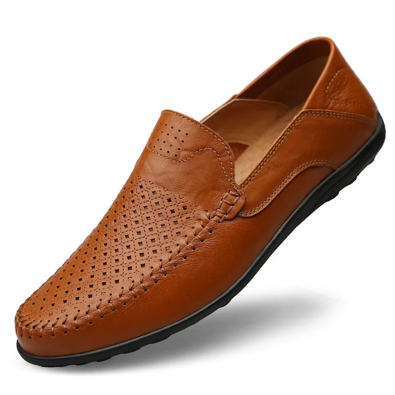 Genuine Leather Men Shoes Casual Luxury Brand Formal Mens Loafers Moccasins Italian Breathable Slip on Male Boat Shoes Plus Size