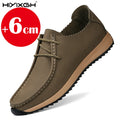 Inner height 6 cm genuine leather non-slip casual walking shoes classic fashion men's elevator shoes outdoor sports shoes