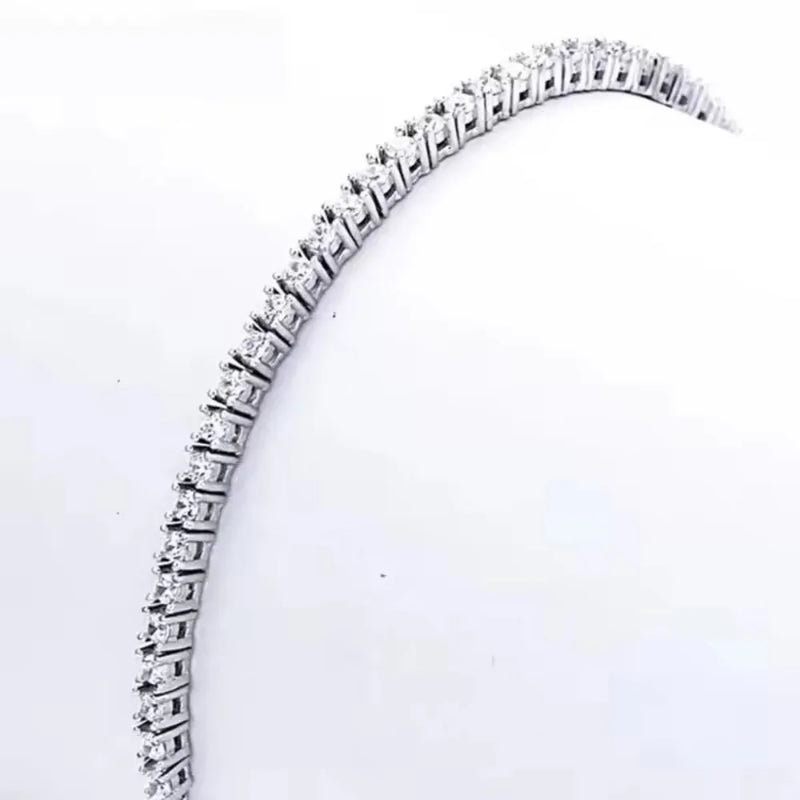 Luxury Simple Stainless Steel Single Row Geometric Square Glisten Full of Zircon Bracelet Women Men Hip Hop Fashion Jewelry Gift