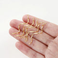10Pcs 14K/18K Gold Color Plated Brass S-shaped Double Hanging Long Curved Band Charms Pendants for DIY Earring Accessories
