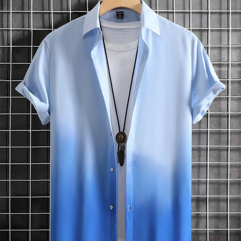 Men's Shirt Gradient Design Graphic 3D Print Summer | SAMAG