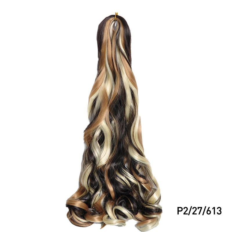 Loose Wave Braiding Hair Extensions 24" Synthetic Spiral Curls Braids Hair Pre Stretched Bouncy Braid French Curls Braiding Hair