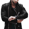 New Brown Autumn And Winter Fashion Leather Jacket Men's Plus Size Zipper Locomotive Leather Jacket Jacket