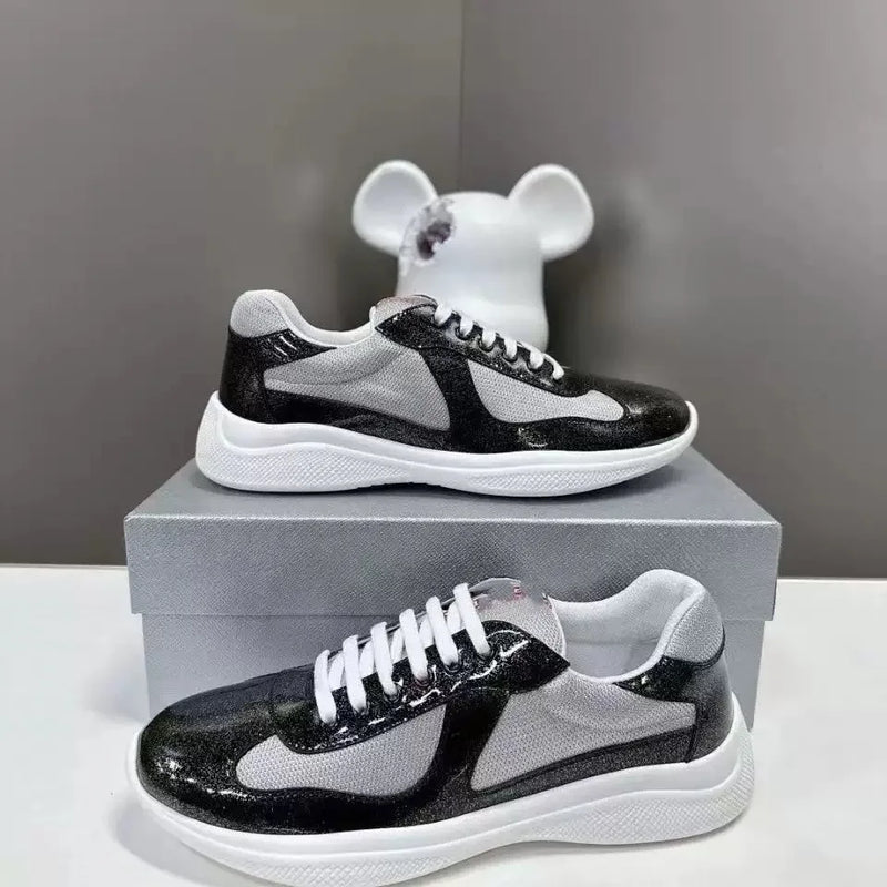 High-End Men's Sporty Casual Slip-On Shoes Breathable Leather Uppers Fashionable Glossy Finish Lightweight Comfortable All-Se