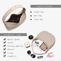 FOXER Brand PU Leather Women's Shoulder Bag Fashion Female Underarm Hobo Bag Crescent Half-moon Bag Travel Small Crossbody Bag