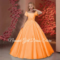 Elegant Flower Girl Dresses for Wedding Satin Beaded - View 9 | SAMAG