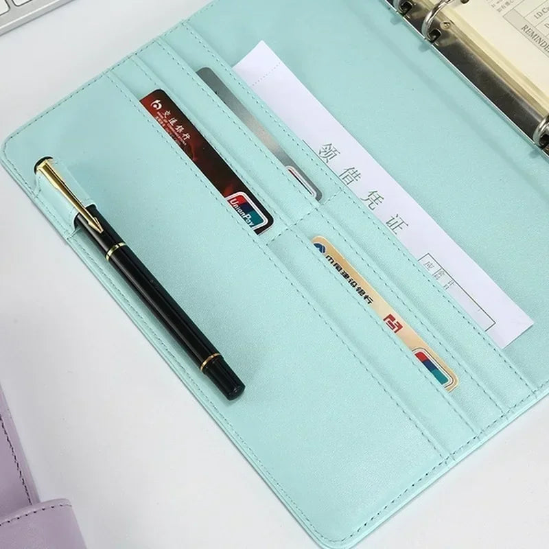 Vintage Refillable Notebook A5 A6 File Folder Notepad Cover Leather Ring Binder Office Documents Organizer Paper Storage