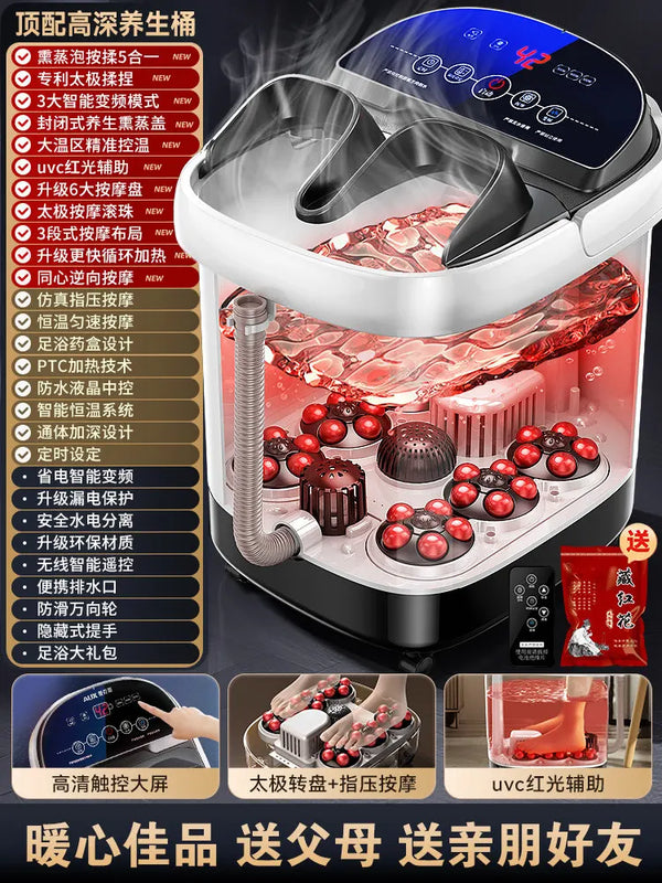 220V AUX Electric Foot Bath Tub with Heating Constant Temperature and Massage Automatic Deep Soak WBD