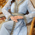 Muslim Abayas Moroccan Floral Maxi Kaftan Dress for Women | SAMAG
