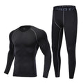 2PCS Set Quick-drying Men's Ski Thermal Underwear Tight-fitting Elastic Fleece Fitness Suit Comfortable Soft Tops Pants Set