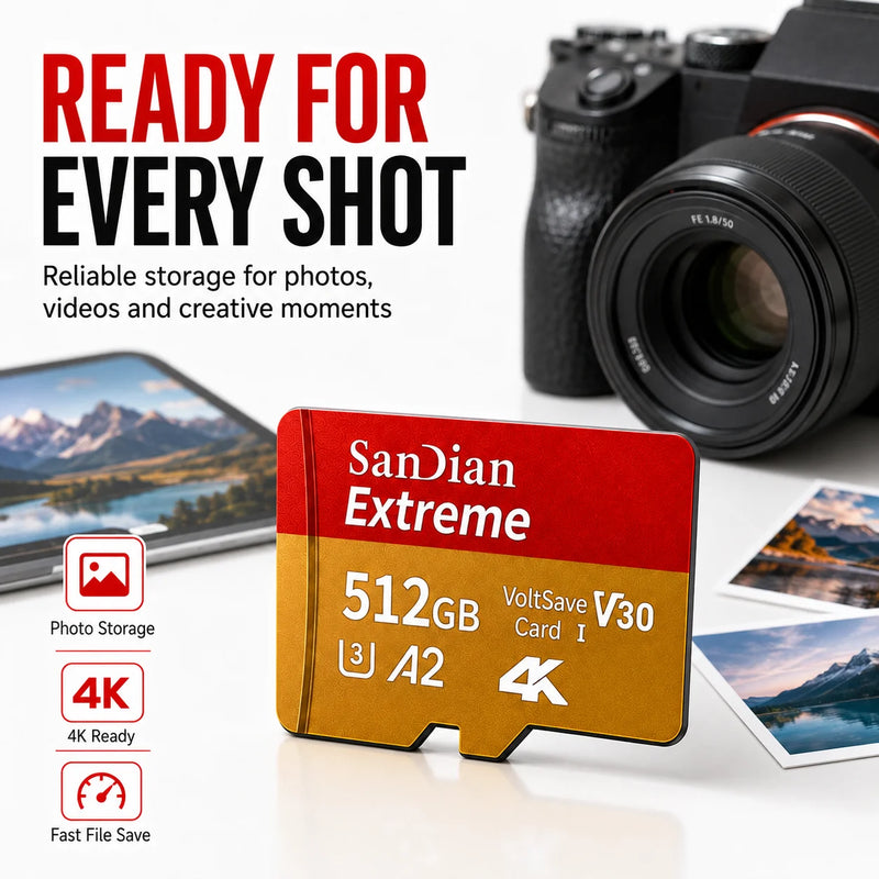 Micro TF/SD Card 256GB Large Capacity Storage USB3.1 High - speed SD Suitable for Mobile Phone/monitoring - Visuel 2 | SAMAG