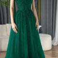 Customized Crystal Tulle A-line 2026 Evening Dresses for Women Red Shiny Sequined Party Dresses Strapless Princess Prom Dress