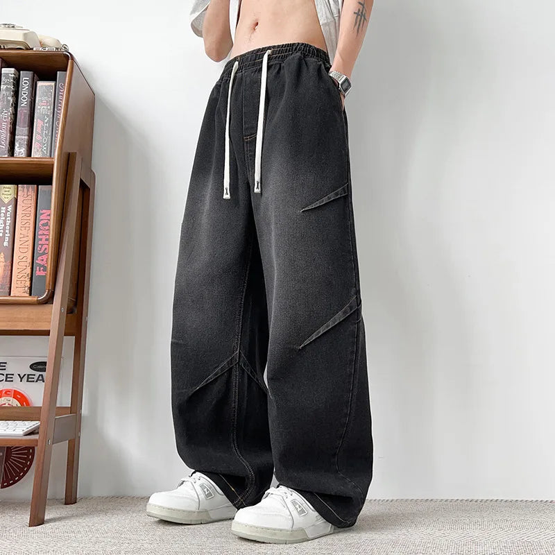 Spring And Summer Korean Retro Men'S Jeans Loose Wide Leg | SAMAG