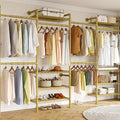 L4 Wall Mounted Industrial Pipe  Clothes Rack, Closet Organizer System with Rods Expandable, Clothing Rack, Corner Garment Rack