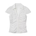 Summer Y2K Vintage Polka Dot Short Sleeve Blouse - View 5 | SAMAG
