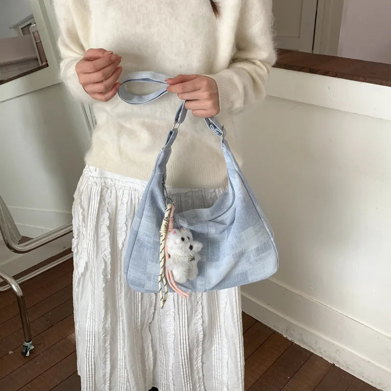 New Spring Women Hobo Bag Large Capacity Tote Shoulder Crossbody Bag Fashionable Comfortable and Versatile Texture Storage Bags