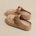 Women's Chunky Slip-on Mules Comfortable Round Toe Flat | SAMAG