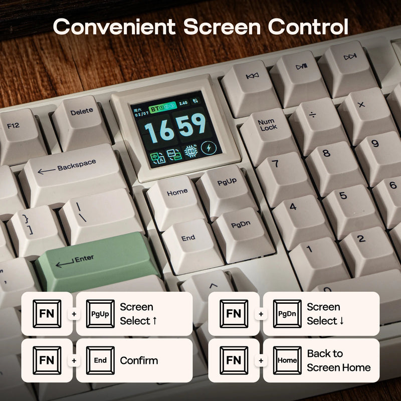 EPOMAKER RT100 PRO Full Sized ANSI US Layout Tri-mode Wireless Mechanical Gaming Keyboard with 5000mAh Battery & RGB Backlight