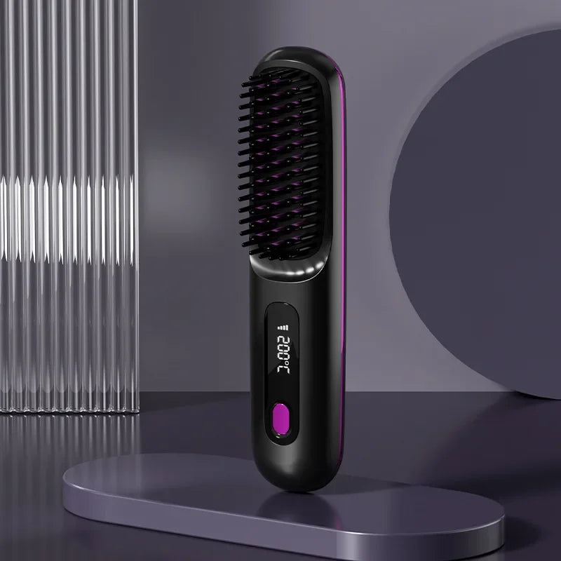 New Cross Border Wireless Straightening Comb, Negative Ion Straightening Comb, Wireless Straight Roll Portable Straightening Cur