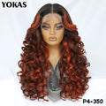 Latisha Lace Frontal Wigs Synthetic 24 Inch Loose Curl Pre Plucked Lace Frontal Wig For Women Highlight With Baby Hair 13X6 Wigs