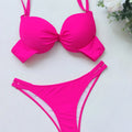 Sexy Push Up Bikinis Sets Two Pieces Solid Thong Swimsuit | SAMAG