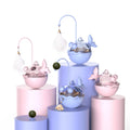Tumbler Food-Dispensing Cat Toy - Anglerfish Design Feather Bell Catnip Ball, Teeth-Cleaning Licking Self-Play Pet Supplies