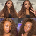 4 Chocolate Brown Water Wave Bundles Ombre Colored Deep Curly Raw Human Hair Bundles Deal Hair Extension Hair Weave Double Weft